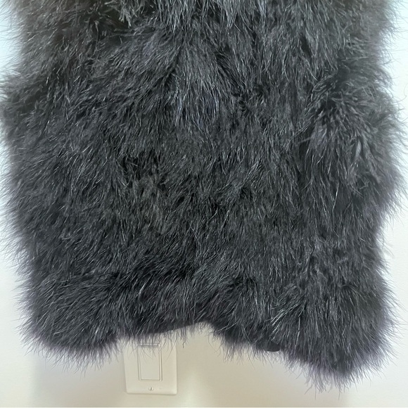 Club Monaco Black Marabou Feather Vest Size Small - Picture 10 of 16